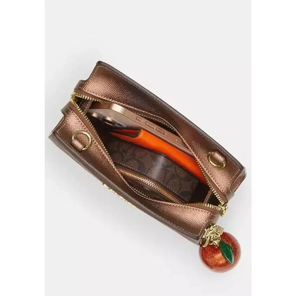 🔥🎁NWT! Coach Gia Crossbody Bag In Sig Canvas Brown/Copper CCK70 Msrp: $298.00 - Picture 9 of 10